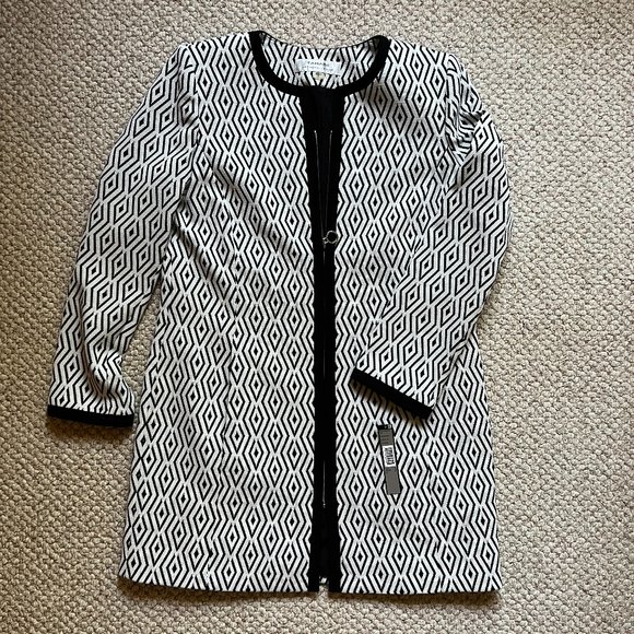 TAHARI - ARTHUR S. LEVINE - Diamond Jacquard Zip Topper - NEW with Tag - Picture 6 of 12